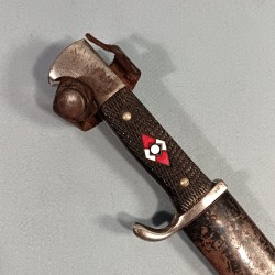 COUTEAU POIGNARD HJ HITLERJUGEND FAHRTENMESSER FABRICATION SECONDE GUERRE SOLINGEN ROBERT HERDER ET DEVISE BLUT UND EHRE !