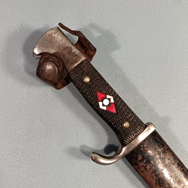 COUTEAU POIGNARD HJ HITLERJUGEND FAHRTENMESSER FABRICATION SECONDE GUERRE SOLINGEN ROBERT HERDER ET DEVISE BLUT UND EHRE !