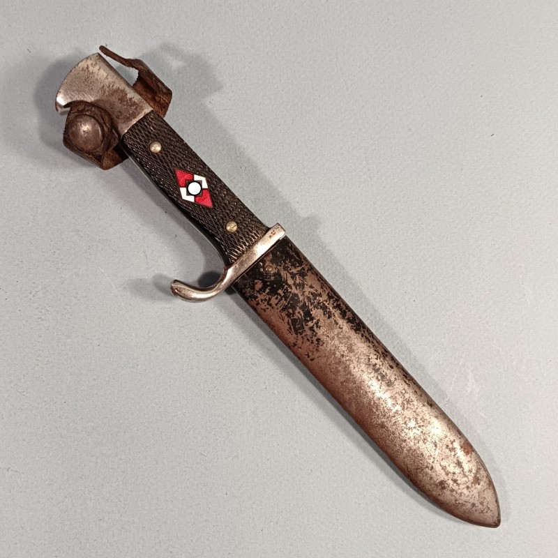 COUTEAU POIGNARD HJ HITLERJUGEND FAHRTENMESSER FABRICATION SECONDE GUERRE SOLINGEN ROBERT HERDER ET DEVISE BLUT UND EHRE !