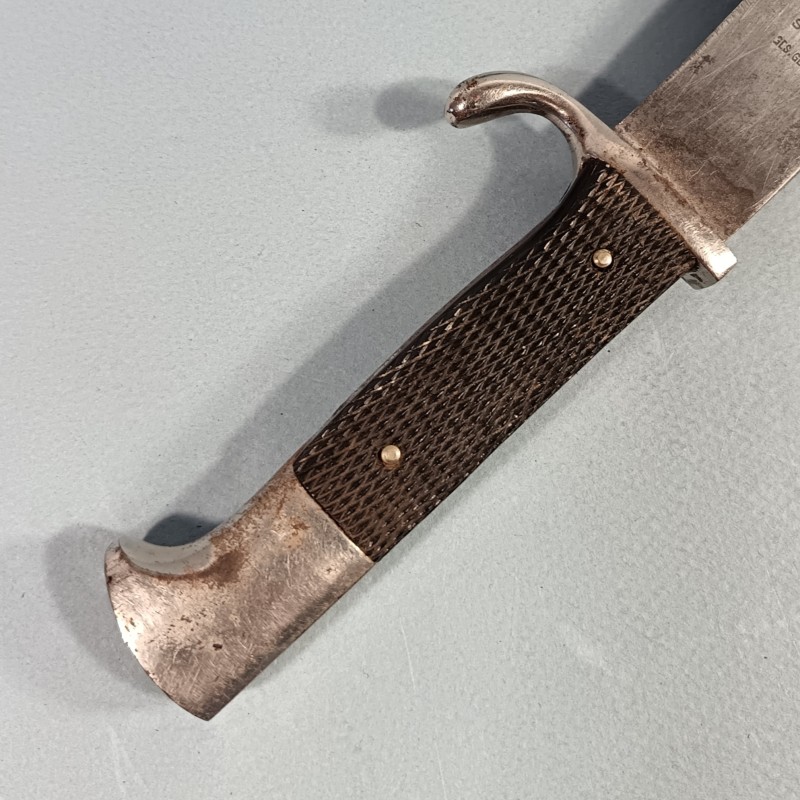COUTEAU POIGNARD HJ HITLERJUGEND FAHRTENMESSER FABRICATION SECONDE GUERRE SOLINGEN ROBERT HERDER ET DEVISE BLUT UND EHRE !