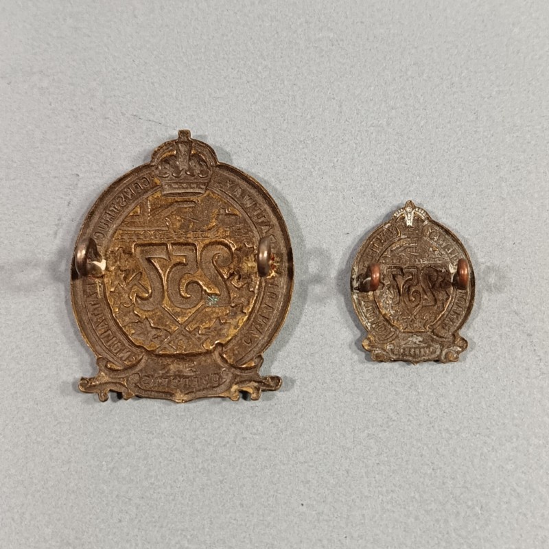 INSIGNE CANADIEN ET REDUCTION DU 257 ème BATAILLON DE CONSTRUCTION FERROVIAIRE CANADIAN RAILWAY CONSTRUCTION