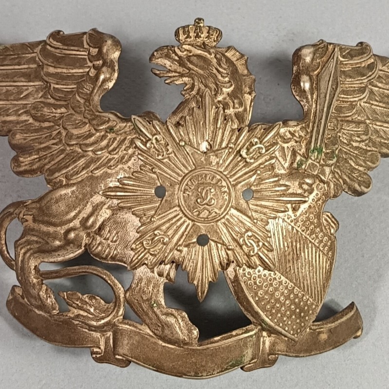 RARE !!!! PLAQUE DE CASQUE A POINTE ALLEMAND BADOIS DE RESERVISTE DU 109 ème REGIMENT DE GRENADIERS DE LA GARDE