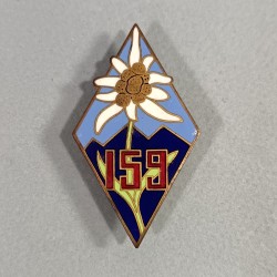 INSIGNE MILITAIRE DU 159 ème RIA REGIMENT D'INFANTERIE ALPINE FABRICATION ARTHUS BERTRAND PARIS DEPOSE 1930