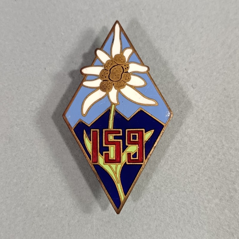 INSIGNE MILITAIRE DU 159 ème RIA REGIMENT D'INFANTERIE ALPINE FABRICATION ARTHUS BERTRAND PARIS DEPOSE 1930