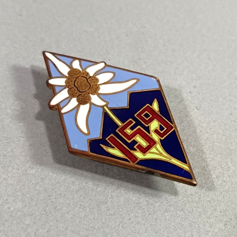 INSIGNE MILITAIRE DU 159 ème RIA REGIMENT D'INFANTERIE ALPINE FABRICATION ARTHUS BERTRAND PARIS DEPOSE 1930