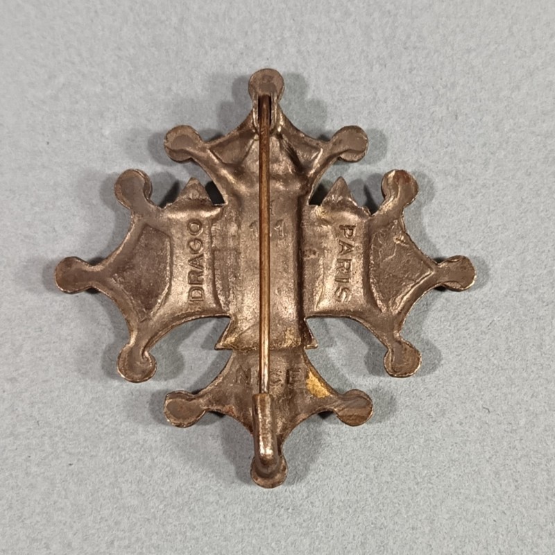 INSIGNE MILITAIRE DU 81 ème RIA REGIMENT D'INFANTERIE ALPINE FABRICATION DRAGO PARIS NICE 1940