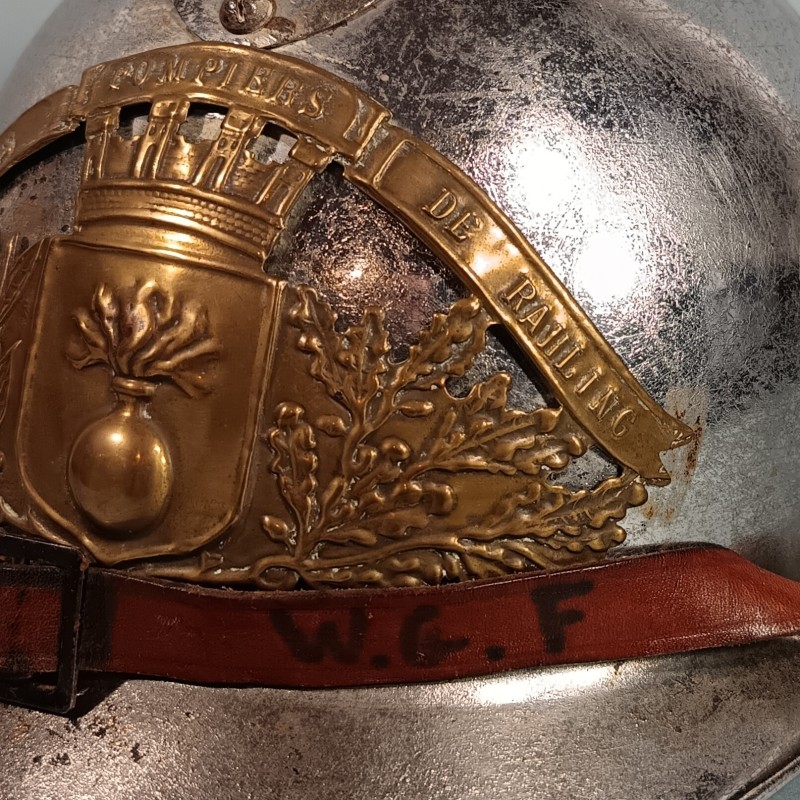 CASQUE DE SAPEUR POMPIER DE LA VILLE DE RAHLING EN MOSELLE SAPEURS-POMPIERS MODELE 1923