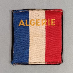 PATCH TISSU FRANCE TRICOLORE ALGERIE INSIGNE GENERAL DES TROUPES TERRITORIALES EN ALGERIE SUR FOND NOIR 1954 - 1962