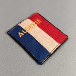 PATCH TISSU FRANCE TRICOLORE ALGERIE INSIGNE GENERAL DES TROUPES TERRITORIALES EN ALGERIE SUR FOND NOIR 1954 - 1962