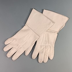 PAIRE DE GANTS CRISPIN EN CUIR BLANC CAVALERIE GENDARMERIE GARDE REPUBLICAINE GARDE AU DRAPEAU SAPEURS TAILLE 8.5