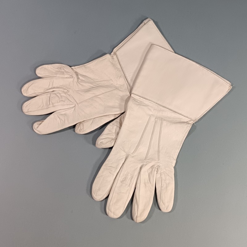 PAIRE DE GANTS CRISPIN EN CUIR BLANC CAVALERIE LEGION ETRANGERE GARDE REPUBLICAINE SAPEURS POMPIERS TAILLE 9