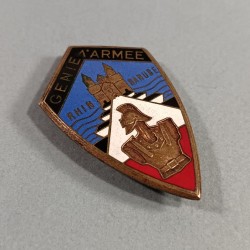 INSIGNE MILITAIRE 1 ère ARMEE GENIE ARMEE DE LIBERATION FABRICATION A. CHOBILLON PARIS 1944-1945