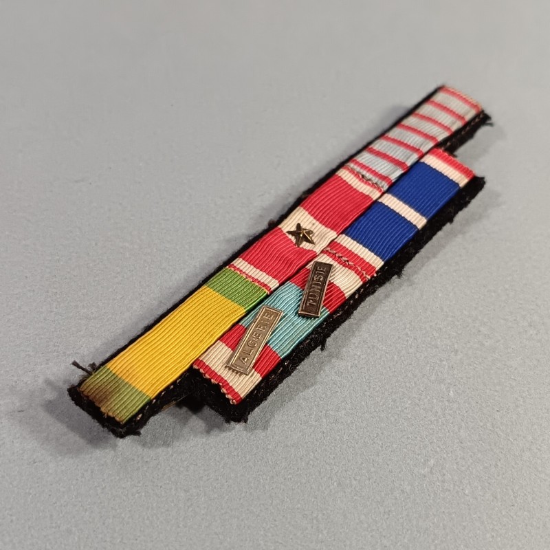 BARRETTE DE RAPPEL D'UN PLACARD DE 5 MEDAILLES D'UN ANCIEN SOUS-OFFICIER DE LA GUERRE D'ALGERIE ANNEES 1950-1960