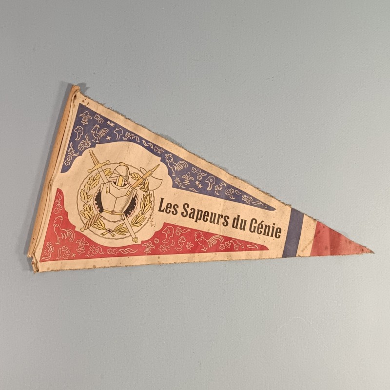 PETIT FANION IMPRIME DES SAPEURS DU GENIE ANNEES 1940 - 1950