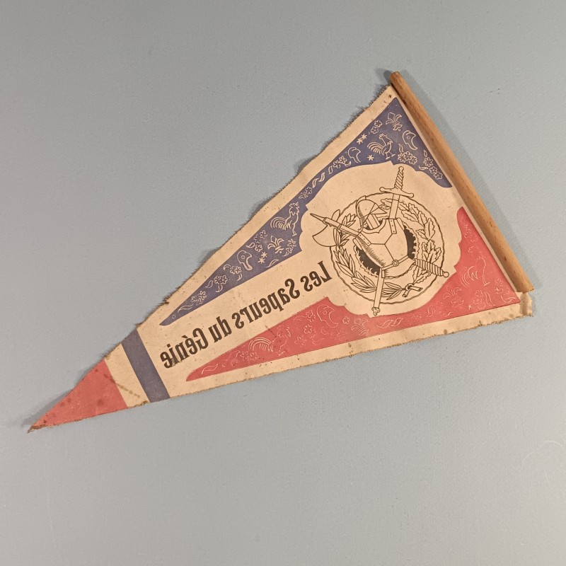 PETIT FANION IMPRIME DES SAPEURS DU GENIE ANNEES 1940 - 1950