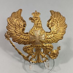 PLAQUE DE CASQUE A POINTE DE RESERVISTE PRUSSIEN MODELE 1895 AIGLE MIT GOTT FUR KOENING UND WATERLAND