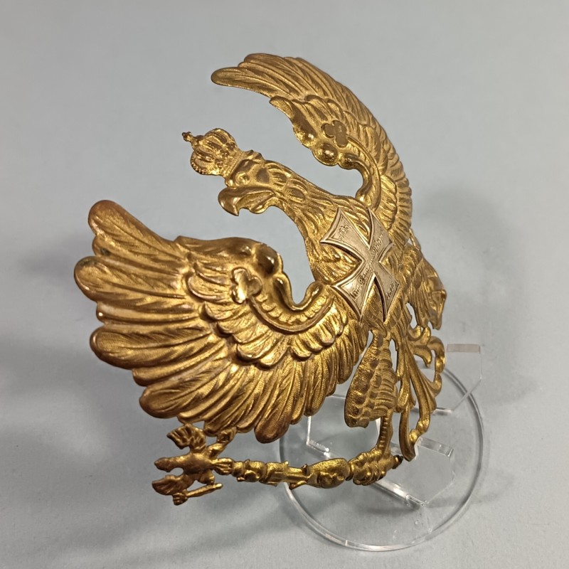 PLAQUE DE CASQUE A POINTE DE RESERVISTE PRUSSIEN MODELE 1895 AIGLE MIT GOTT FUR KOENING UND WATERLAND