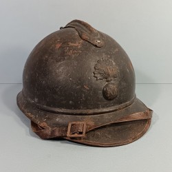 CASQUE ADRIAN MODELE 1915 INFANTERIE CAVALERIE LEGION COMPLET GUERRE 1914-1918 POILUS DE VERDUN INSIGNE GRENADE