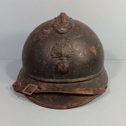 CASQUE ADRIAN MODELE 1915 INFANTERIE CAVALERIE LEGION COMPLET GUERRE 1914-1918 POILUS DE VERDUN INSIGNE GRENADE