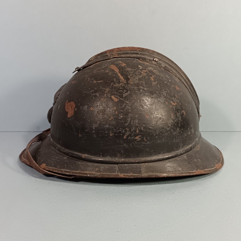 CASQUE ADRIAN MODELE 1915 INFANTERIE CAVALERIE LEGION COMPLET GUERRE 1914-1918 POILUS DE VERDUN INSIGNE GRENADE