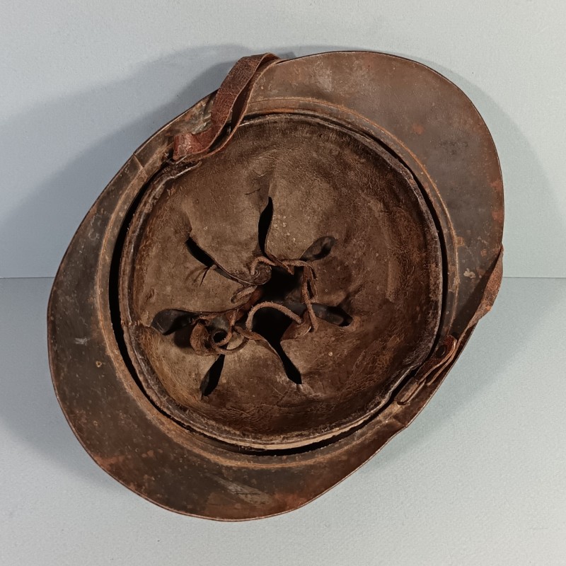 CASQUE ADRIAN MODELE 1915 INFANTERIE CAVALERIE LEGION COMPLET GUERRE 1914-1918 POILUS DE VERDUN INSIGNE GRENADE