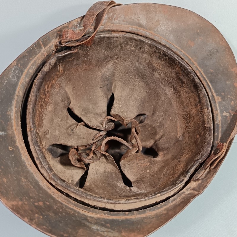 CASQUE ADRIAN MODELE 1915 INFANTERIE CAVALERIE LEGION COMPLET GUERRE 1914-1918 POILUS DE VERDUN INSIGNE GRENADE