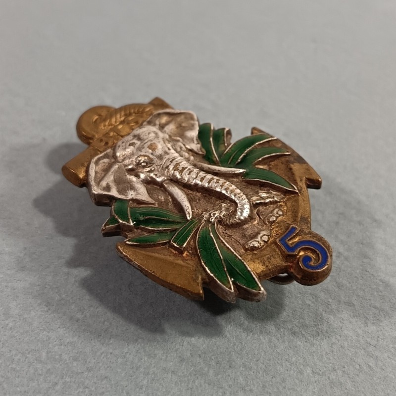 INSIGNE MILITAIRE 5 ème RTS REGIMENT DE TIRAILLEURS SENEGALAIS FABRICATION LIBERATION DRAGO PARIS RUE BERANGER