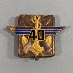 INSIGNE MILITAIRE 40 ème GROUPE AUTONOME COLONIALE DES FTA FORCES ANTIAERIENNES FABRICATION 1944-45 DRAGO PARIS RUE BERANGER