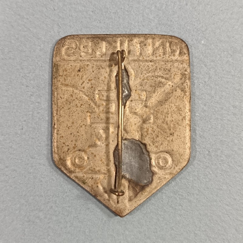 INSIGNE MILITAIRE 21 ème GROUPE ANTILLES DE DCA 1 ère DFL FRANCE LIBRE FABRICATION LOCALE PEINTE ITALIE 1944-45