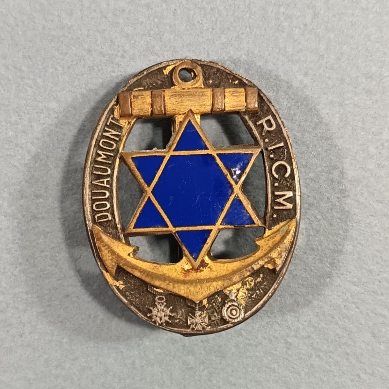 INSIGNE MILITAIRE RICM REGIMENT D'INFANTERIE COLONIAL DU MAROC FABRICATION 1944-45 DRAGO PARIS RUE BERANGER