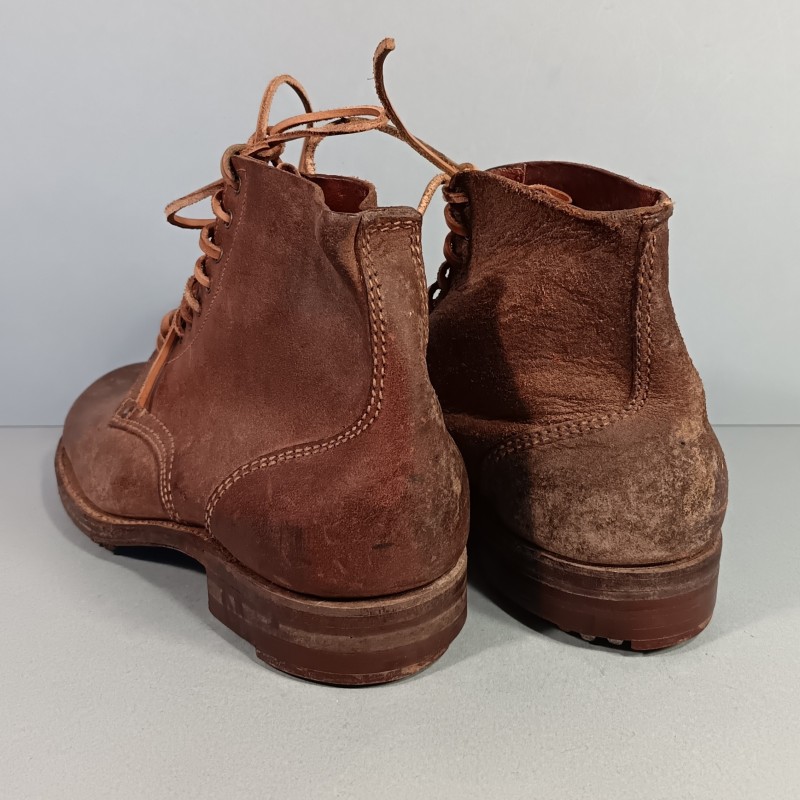 BRODEQUINS CHAUSSURES MILITAIRE EN CUIR MARRON MODELE ARMEE FRANCAISE 1941 INDOCHINE ALGERIE TAILLE 42 DATES 1953