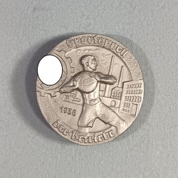 ALLEMAGNE INSIGNE DE JOURNEE DU RAD SPORTAPPELL 1938 FABRICATION SECONDE GUERE RZM M9/25 DIAMETRE 3.5 cm TAG DER ARBEIT