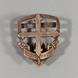 INSIGNE DE CHAPEAU OU BERET DE CHEF SCOUTS DE FRANCE FABRICATION G.GRAS CUSSET ALLIER ANNEES 1930 1940