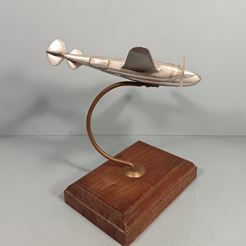 MAQUETTE DE BUREAU EN ALUMINIUM AVION LOCKHEED P-38 P38 LIGHTNING USAAF SOUVENIR AVIATION PILOTE WW2 ST EXUPERY