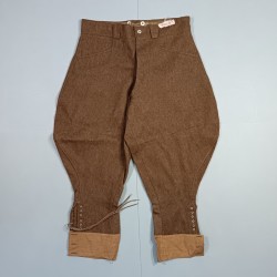 PANTALON CULOTTE SOUS OFFICIERS OU OFFICIER TYPE 1941 EN DRAP KAKI BOUTONS EQUIPEMENTS MILITAIRES FABRICATION SECONDE GUERRE