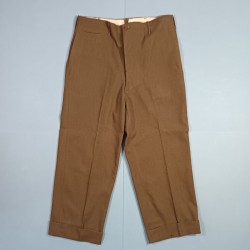 PANTALON US TROUPE MOUTARDE MODELE 1937 ETIQUETTE DATEE 1943 TAILLE W34-L35 UNIFORME GI TOUR DE TAILLE 100 cm