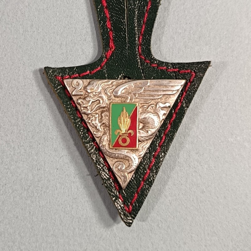 INSIGNE MILITAIRE 2 ème BEP REP PARACHUTISTE LEGION ETRANGERE PARA FABRICATION DRAGO PARIS G1948 VERT CLAIR
