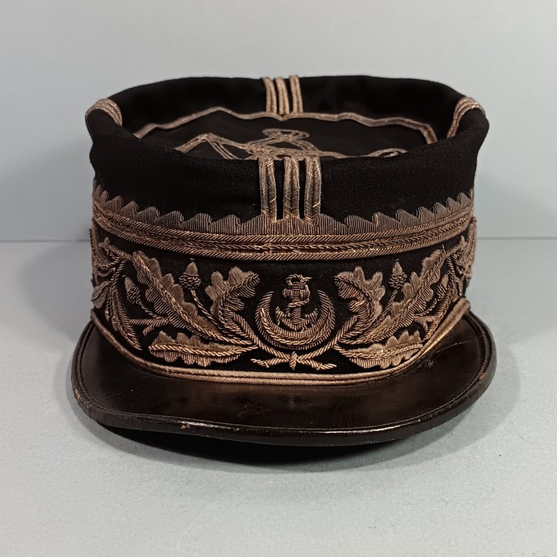 SUPERBE !! KEPI D'OFFICIER SUPERIEUR OU ADMINISTRATEUR DES COLONIES KEPI MODELE 1886 INSIGNE ANCRE ET CROISSANT MODELE 1922