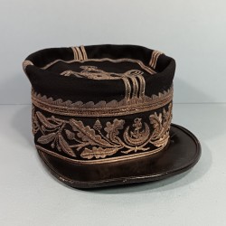 SUPERBE !! KEPI D'OFFICIER SUPERIEUR OU ADMINISTRATEUR DES COLONIES KEPI MODELE 1886 INSIGNE ANCRE ET CROISSANT MODELE 1922