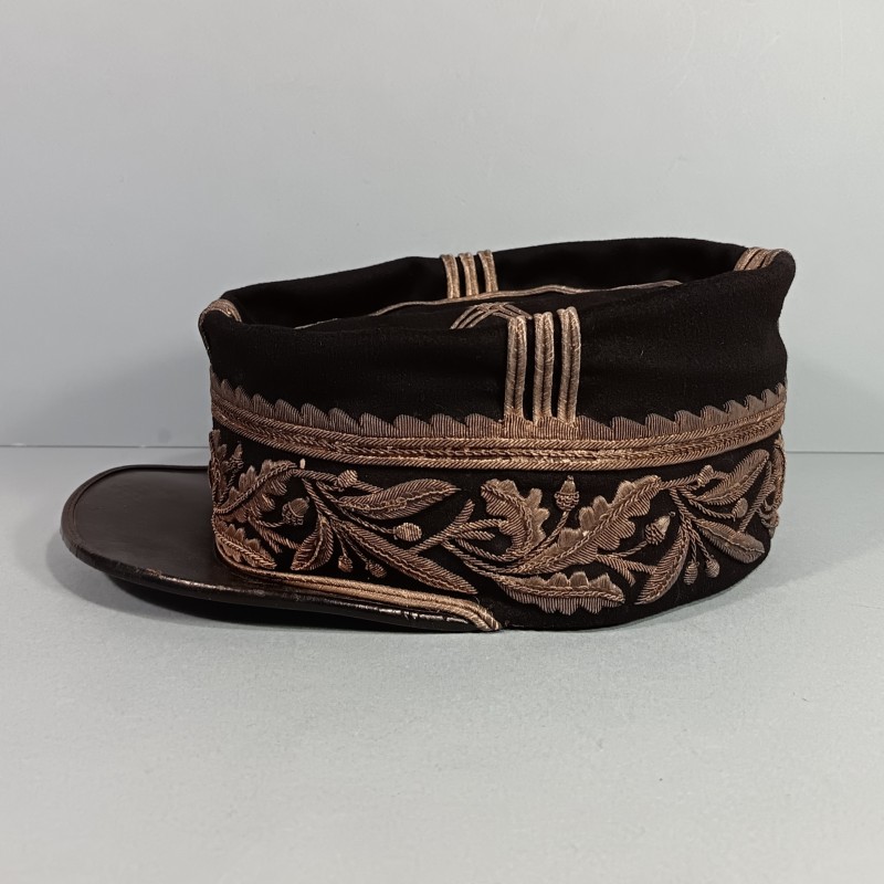 SUPERBE !! KEPI D'OFFICIER SUPERIEUR OU ADMINISTRATEUR DES COLONIES KEPI MODELE 1886 INSIGNE ANCRE ET CROISSANT MODELE 1922