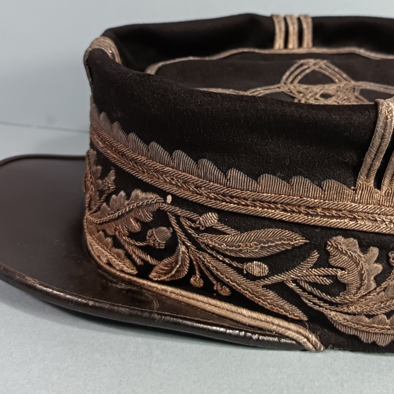 SUPERBE !! KEPI D'OFFICIER SUPERIEUR OU ADMINISTRATEUR DES COLONIES KEPI MODELE 1886 INSIGNE ANCRE ET CROISSANT MODELE 1922