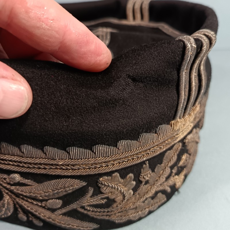 SUPERBE !! KEPI D'OFFICIER SUPERIEUR OU ADMINISTRATEUR DES COLONIES KEPI MODELE 1886 INSIGNE ANCRE ET CROISSANT MODELE 1922