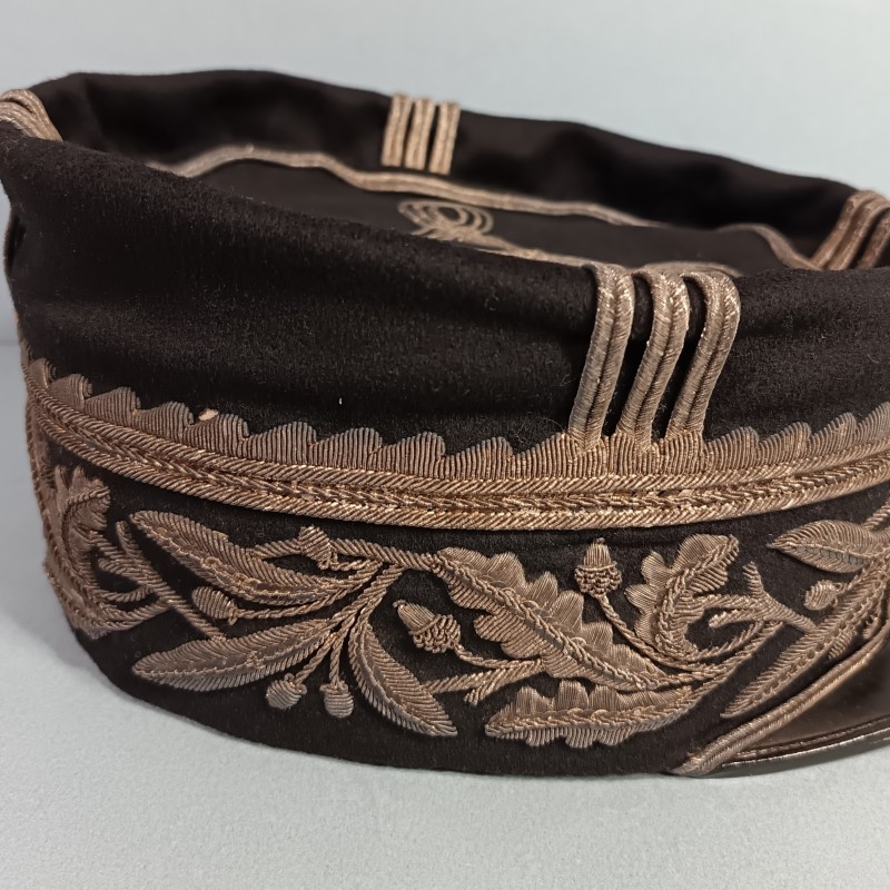 SUPERBE !! KEPI D'OFFICIER SUPERIEUR OU ADMINISTRATEUR DES COLONIES KEPI MODELE 1886 INSIGNE ANCRE ET CROISSANT MODELE 1922