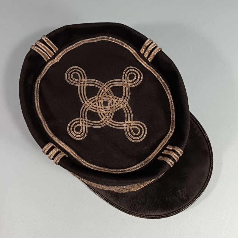 SUPERBE !! KEPI D'OFFICIER SUPERIEUR OU ADMINISTRATEUR DES COLONIES KEPI MODELE 1886 INSIGNE ANCRE ET CROISSANT MODELE 1922