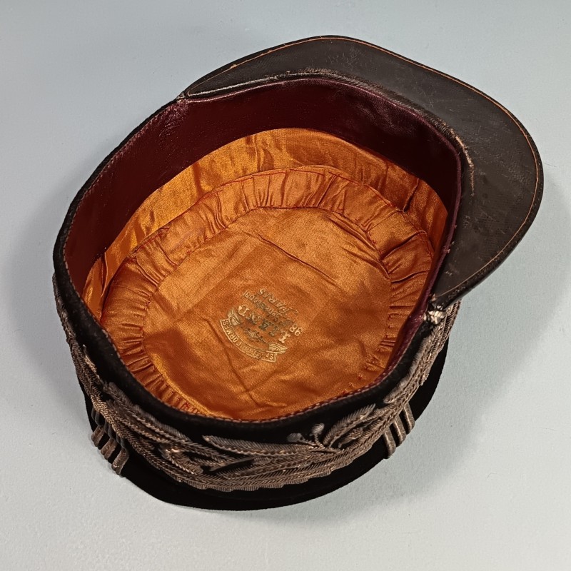 SUPERBE !! KEPI D'OFFICIER SUPERIEUR OU ADMINISTRATEUR DES COLONIES KEPI MODELE 1886 INSIGNE ANCRE ET CROISSANT MODELE 1922