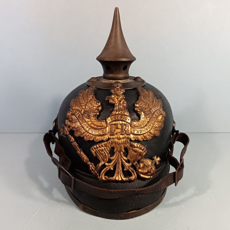 CASQUE A POINTE DU 95 ème REGT D'INFANTERIE PRUSSIENNE THURINGE MODELE 1895 DATE 1912 GUERRE 1914-18 PRUSSE