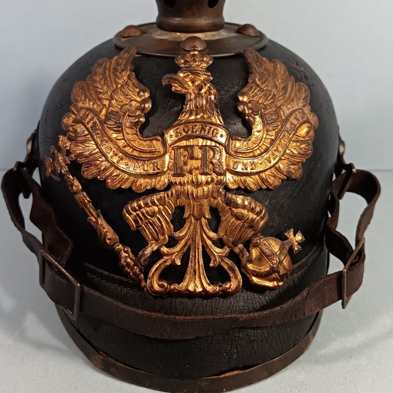 CASQUE A POINTE DU 95 ème REGT D'INFANTERIE PRUSSIENNE THURINGE MODELE 1895 DATE 1912 GUERRE 1914-18 PRUSSE