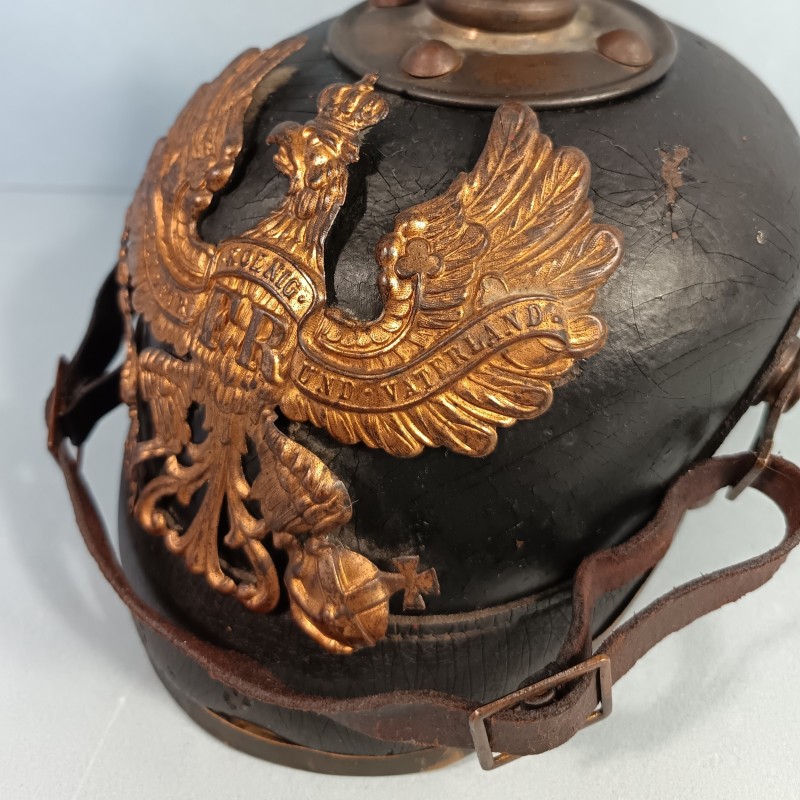 CASQUE A POINTE DU 95 ème REGT D'INFANTERIE PRUSSIENNE THURINGE MODELE 1895 DATE 1912 GUERRE 1914-18 PRUSSE