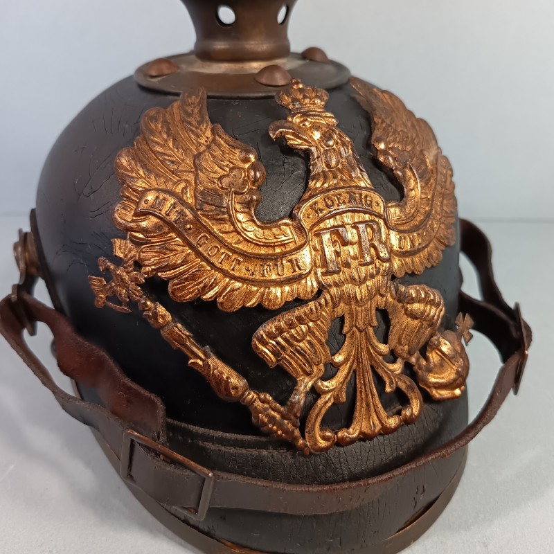 CASQUE A POINTE DU 95 ème REGT D'INFANTERIE PRUSSIENNE THURINGE MODELE 1895 DATE 1912 GUERRE 1914-18 PRUSSE