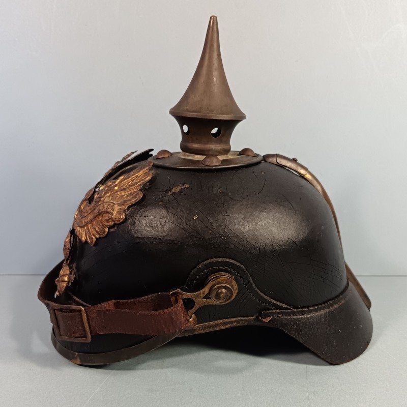 CASQUE A POINTE DU 95 ème REGT D'INFANTERIE PRUSSIENNE THURINGE MODELE 1895 DATE 1912 GUERRE 1914-18 PRUSSE